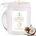 Vanilla Coconut Large Scented Candle, 3-Wick 22oz Long Lasting Scented Candle, Natural Soy Wax Aromatherapy Candle for Home, Candle Gifts for Women Men