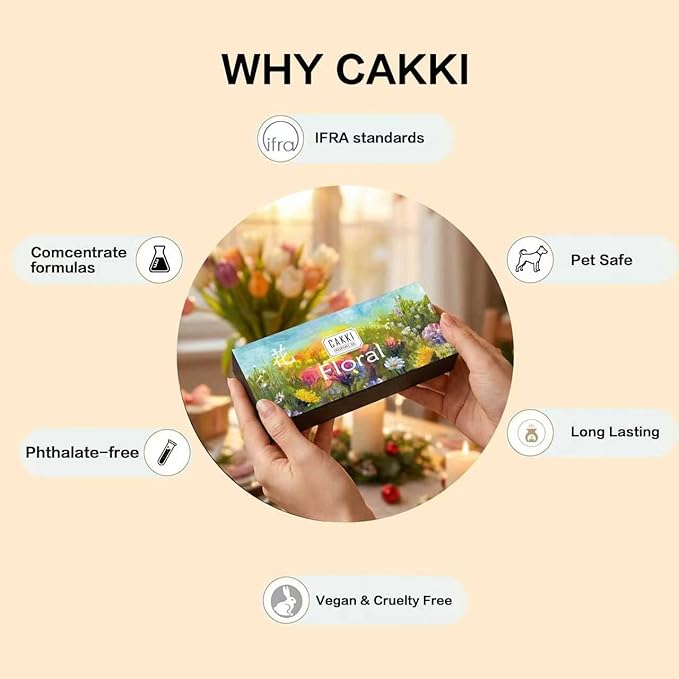 CAKKI Essential Oils for Diffusers for Home, Floral Fragrance Oils Set, 6x10ml, Rose, Lavender, Chamomile, Eucalyptus, Orange Blossom, Jasmine, Aromatherapy Oils, for Candles Making, for Humidifiers