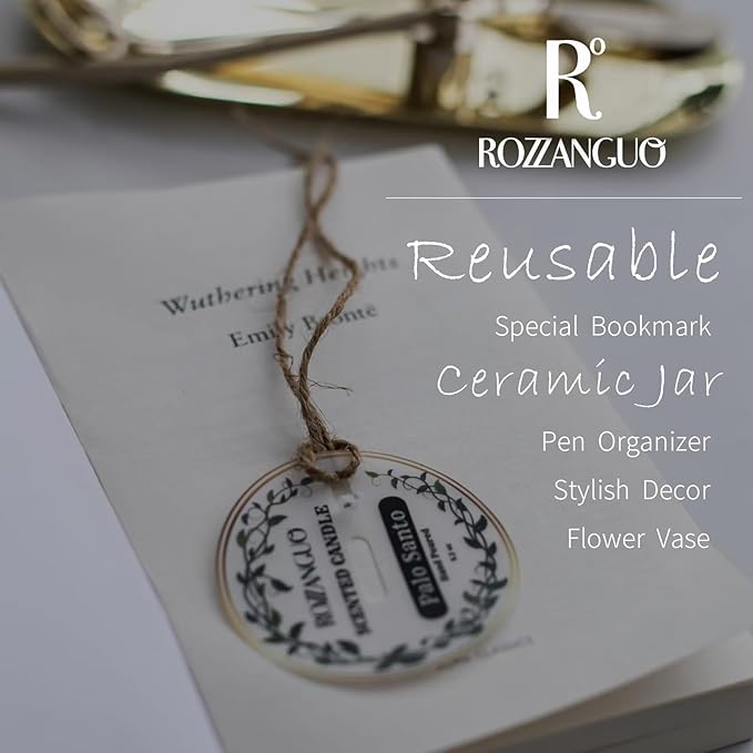 Luxury Textured Ceramic Jar Scented Candle | Non Toxic 100% Natural Coconut & Soy Wax Blend Cotton Wick | 5.2oz | Hand Poured Highly Scented Long - Lasting | Women & Men | (Olive Leaf & Oud)