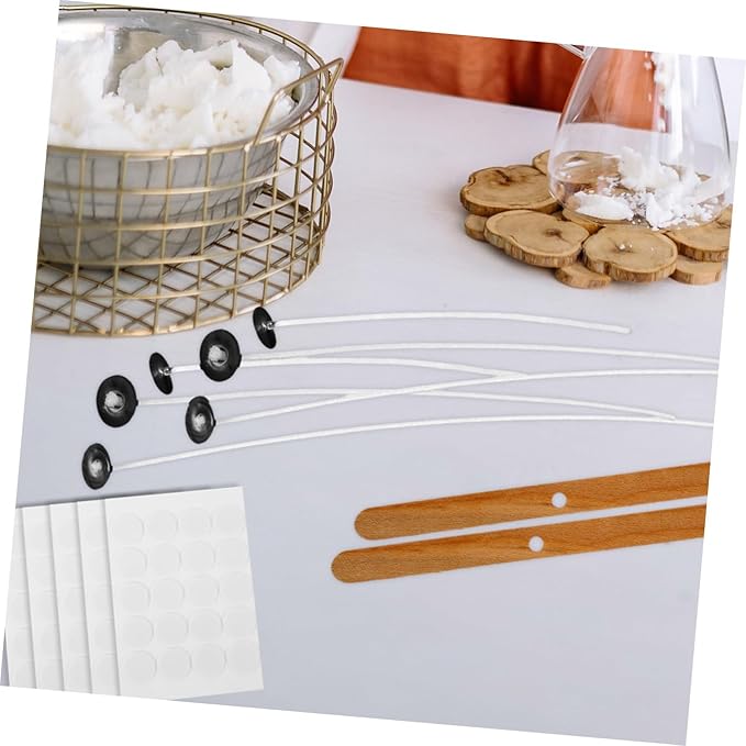 NUOBESTY 1set Candle Making Kit Complete Candle Wicks Holders Stickers for Home Crafting Birthday Parties Special Events