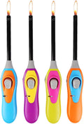 4 Pack Candle Lighters Multipurpose Extended Long Butane Lighter Wand Refillable for Kitchen Fireplace Pilot Light DIY BBQ Grill Stove