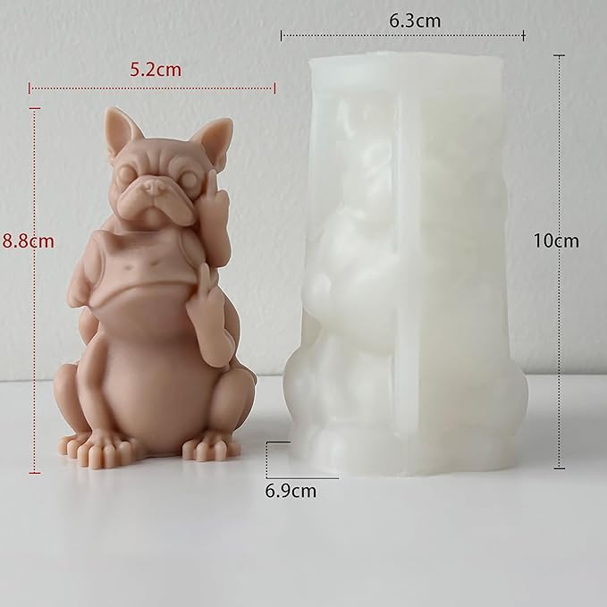 Couple Dog and Frog Animal Cylinder Candle & Resin Mold - Resin Casting Silicone Molds for Home Decor & Candle Making Wave Spiral Mold