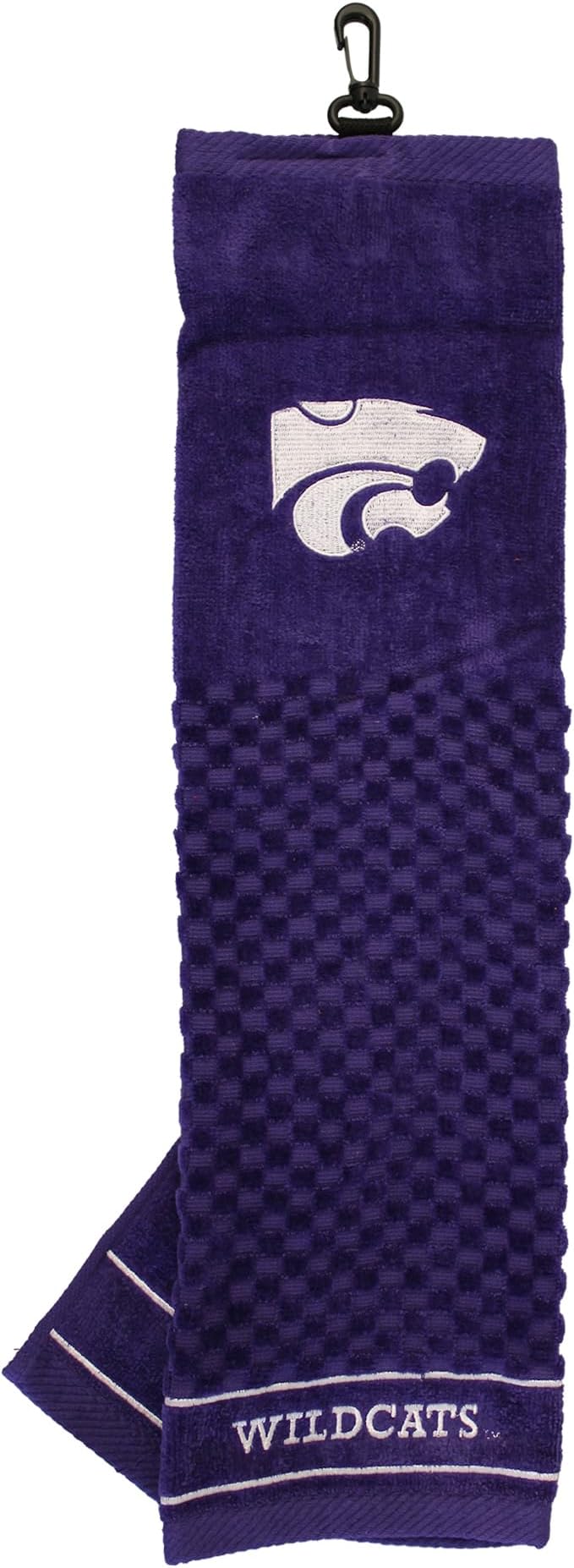 Team Golf NCAA Kansas State Wildcats Embroidered Golf Towel Embroidered Golf Towel, Checkered Scrubber Design, Embroidered Logo