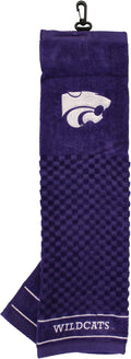 Team Golf NCAA Kansas State Wildcats Embroidered Golf Towel Embroidered Golf Towel, Checkered Scrubber Design, Embroidered Logo
