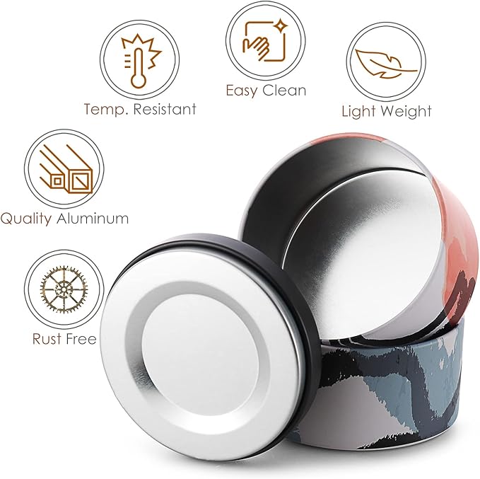 Hearth & Harbor Tin Candle Jars for Making Candles - DIY Candle Containers with Lids - Metal Candle Jars - Bulk Tins Storage for Candle - (24 Pieces) - (8 Ounces) - Painted Illustration