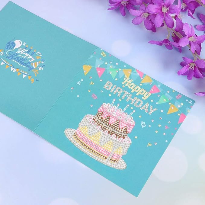 12pcs Painting Christmas Postcards Christmas Embroidery Kit 5D DIY Painting Greeting Card 15x15cm Art Craft for Birthday Festival
