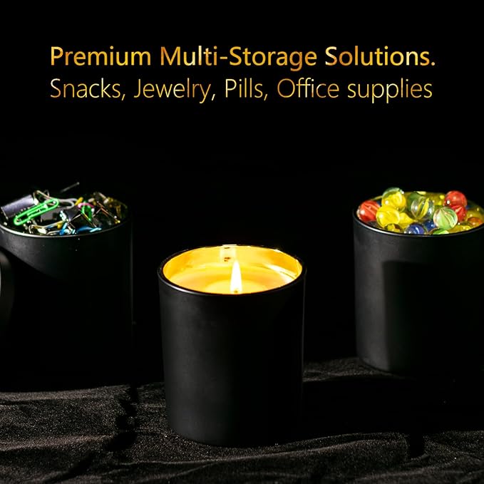 Bulk Candle Jars for Candle Making, Luxury Container with Electroplated Interior, 12PCS Vessel with Metal Lids Empty Jars - Gold Inner