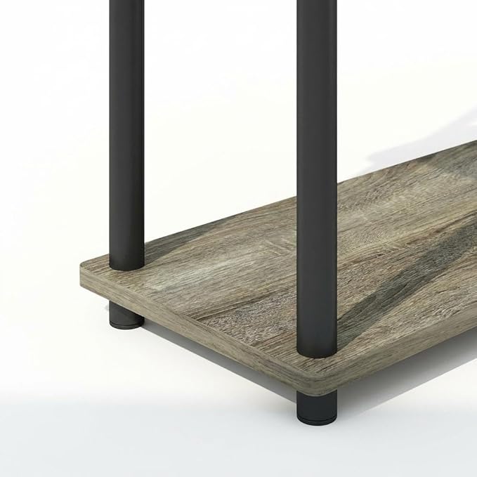 Furnifact French Oak Black Bookcase with Elegant Wooden Design, Sturdy Construction, Ideal for Home or Office Storage, Contemporary Style