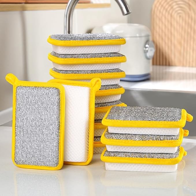 5PCS Multipurpose Dishwashing Rags, 2024 New Double Sided Sponge Kitchen Dishcloth, Multi-Purpose Absorbent Sponge Dishwashing Rags for Washing Dishes Cleaning Kitchen(3.54 * 5.31inch)