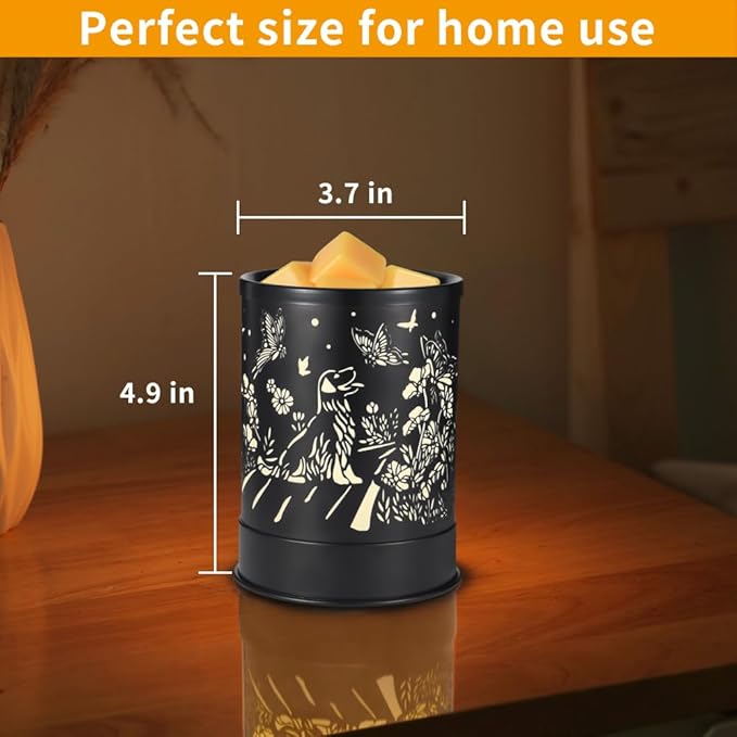nawaza Metal Wax Melts Warmer 2-in-1 Electric Fragrance Candle Wax Melter and Wax Cubes with LED Light Aromatherapy Essential Oil Burner for Home Office Room Bedroom and Home Décor(Dog)
