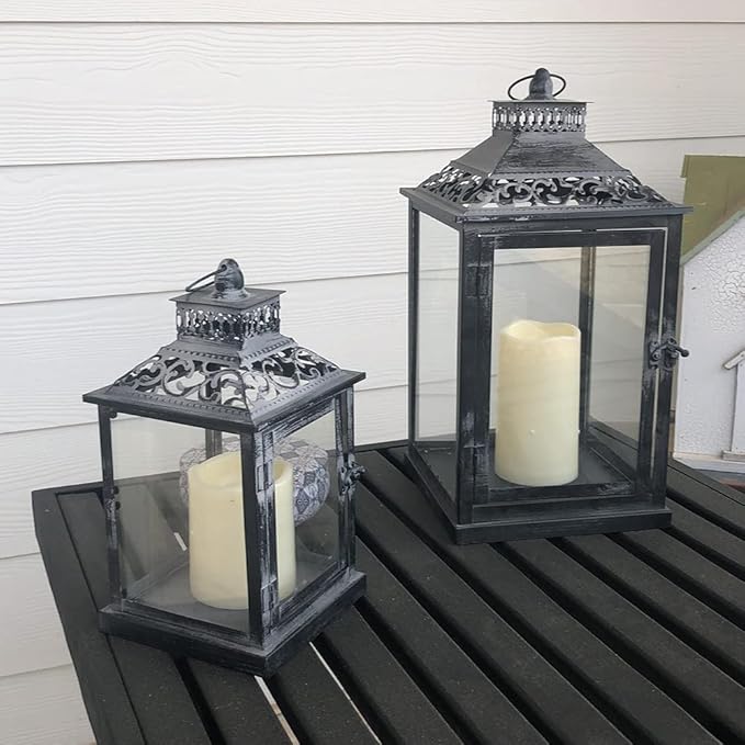 Homemory Waterproof Flameless Candles, Outdoor Indoor Battery Operated LED Pillar Candles with Remote Control and Timer, Plastic, Long Lasting, D3 x H4 4" 5" 5" 6", Set of 5