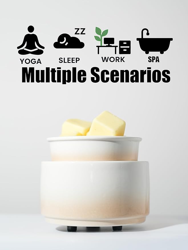 Ceramic Electric Wax Melt Warmer & Cube Oil Melter Cute Small Warmers Aromatherapy for Home Decorative Burner Melts Scented Candle Tart Scent Warm Fragrance (Mist Orange)