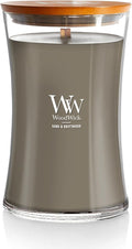WoodWick Sand & Driftwood Gifts for Women and Men, 21.5 oz Large Hourglass Candle with Crackling Wick