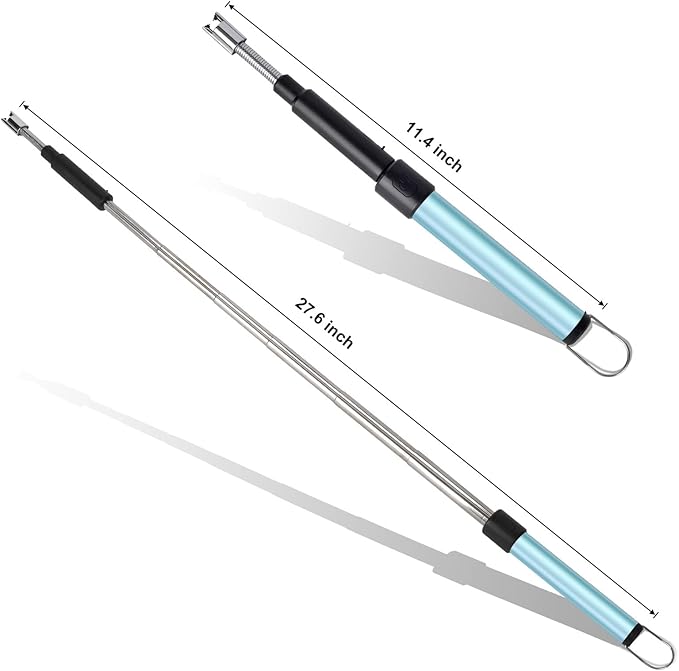 Navpeak Candle Arc Lighters Long Flexible Neck 70cm Rechargeable Telescopic Electric Flameless Lighter for Kitchen Fireplace Pilot Light BBQ Stove (Blue)