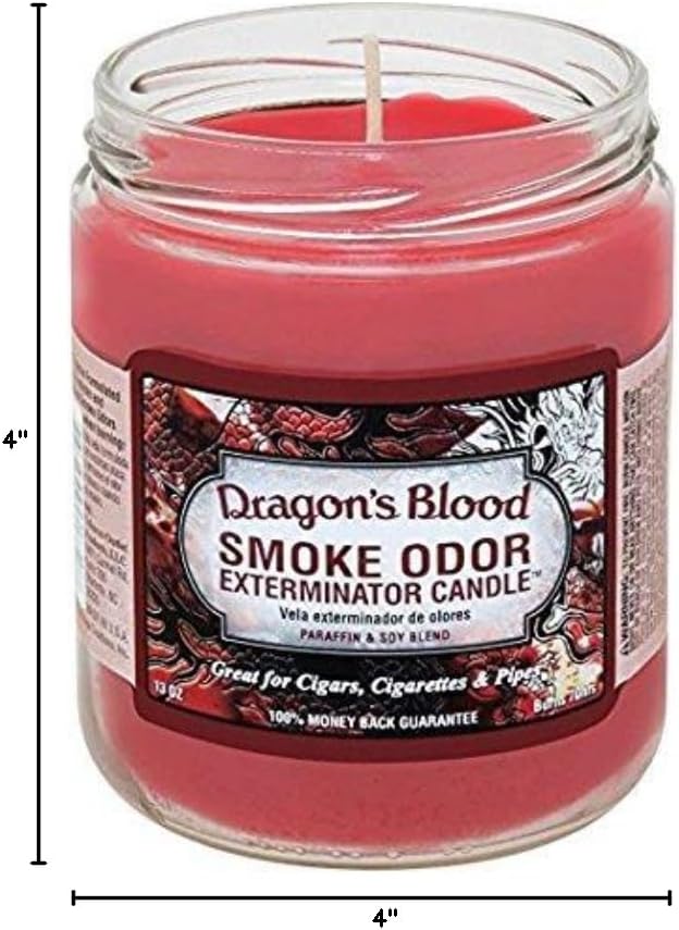 Smoke Odor Exterminator 13oz Jar Candle, Dragon's Blood