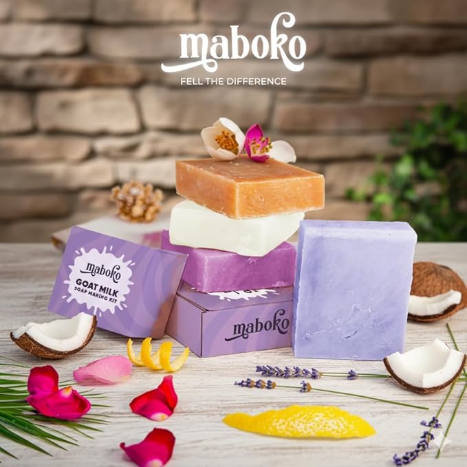 Goat Milk Soap Making Kit for Adults & Beginners – Complete DIY Set with 2lb Soap Base, 6 Scents, Molds & Gift Boxes – Easy, Fun & Creative Craft Gift