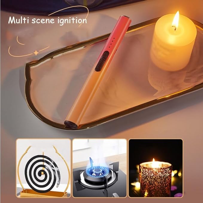 Electric Candle Lighter Plasma Arc Lighters Windproof Flameless with Double Safety Switch USB Rechargeable Battery(2pack f)