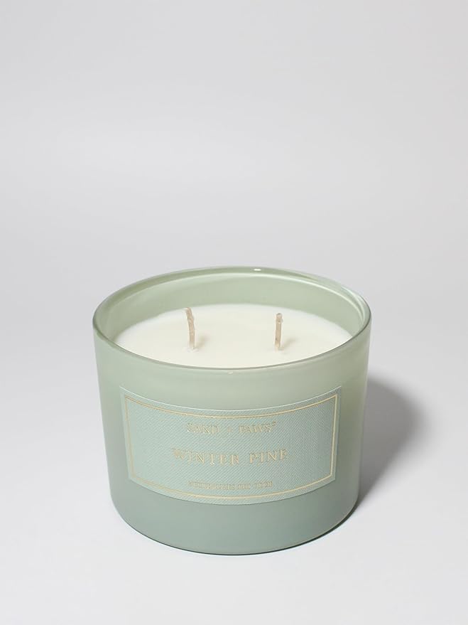 Sand + Paws Scented Candle - Winter Pine - Additional Scents and Sizes –Luxurious Air Freshening Jar Candles Neutralize pet Odors and Enhance Home décor – 100% Cotton Lead-Free Wicks - 12 oz