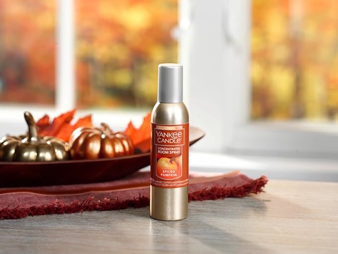 Yankee Candle Concentrated Air Freshener Room Spray, Odor Eliminator for Home, Bathroom, Spiced Pumpkin, 1.5 Oz (Pack of 3)