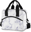 CBBYY Marble Lunch Bags for Women Men, Reusable Insulated Lunch Box, Adjustable Shoulder Straps Tote Lunch Bag for Work Picnic School