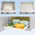 Pull out Cabinet Organizer,Expandable Width(16"-21"),Depth(13"-17") with 3 Rails,Roll out Drawers,No Drill Adjustable Slide out Shelves for Kitchen,Pantry,for Both Lip and Lip-Free Cabinets,White(1PC)