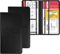 Car Registration and Insurance Card Holder - Leather Vehicle Glove Box Automobile Documents Paperwork Wallet Case Organizer for ID, Driver's License, Key Contact Information Cards