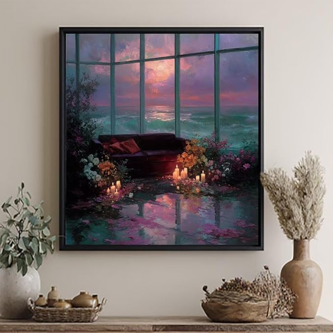 Paint by Numbers Kit for Adults Flower Paint by Numbers Sofa DIY Crafts for Adults Canvas Paintings Kits, Hobbies for Women Art With Accessories for Home Wall Decor 32x32 inch Without Frame 0-76VO