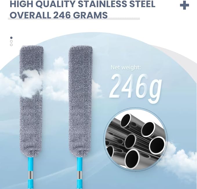 Retractable Gap Dust Cleaner, 2025 New Extendable Microfiber Duster with Bendable & Removable Head, Washable Dusting Brush for Home, Kitchen, Car & Hard-to-Reach Areas (1)