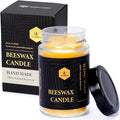 Beeswax Jar Candle in Glass Container, Natural Organic Candle Smokeless Clean Burn | 36 Hours Burning Time, Yellow