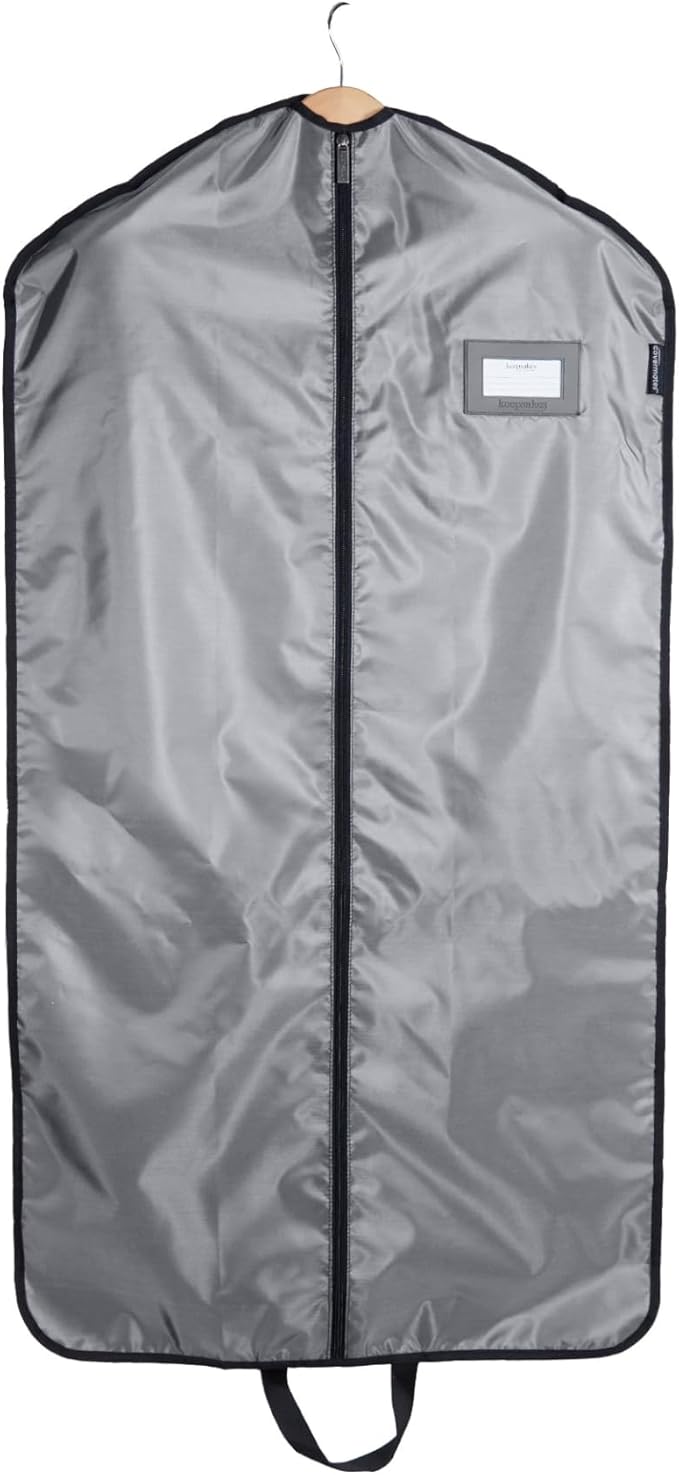 Covermates Keepsakes Garment Bag Set for Closet Storage and Travel – Breathable Suit and Dress Bags with ID Window and Carrying Handles – Heavy-Duty Hanging Wardrobe Protection Set, Grey