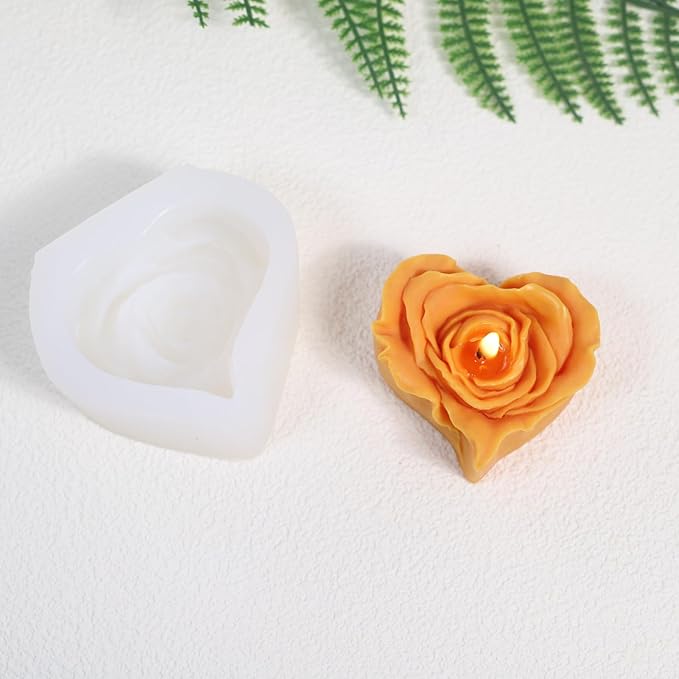 9 PCS Flower Candle Molds for Valentine‘s Day Rose Tulip Silicone Candle Mold Flower Shapes Moldes De Rosas Silicona para Velas for Soy Wax, Beeswax, Candle Making, Resin Craft
