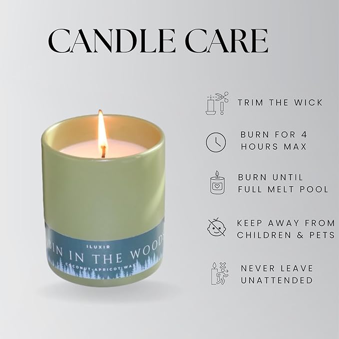 Cabin in The Woods Fall Scented Candles – Handcrafted Fraser Fir Candle with Coconut Wax, Amber and Cedar Scented, Woodsy, Phthalate-Free Autumn Candle for Home Decor (13 oz.)