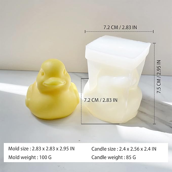 ZAKVOOR 3D Duck Candle Silicone Molds Animal Resin Casting Mould for DIY Candle Making Polymer Clay Craft Plaster Home Decoration