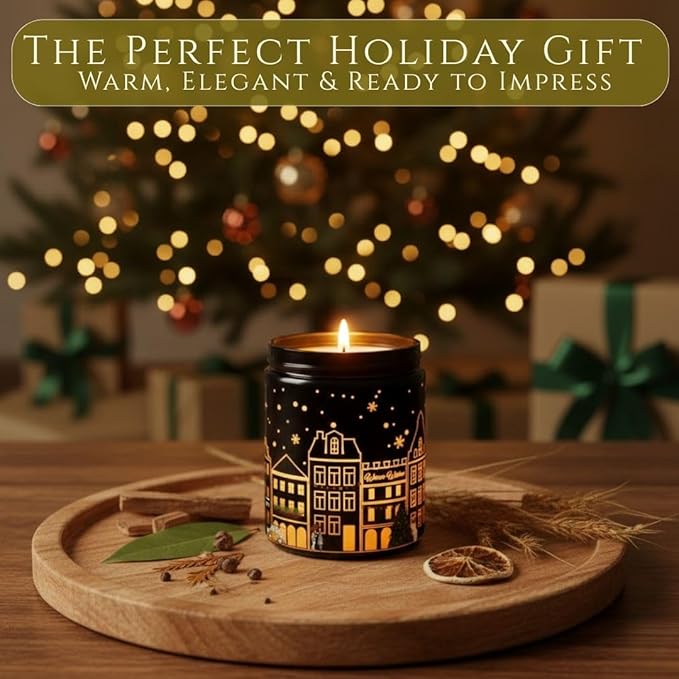 Sandalwood Scented Candle – Dual Light Glow Jar Candle (Real Flame + Heat Activated LED), Soy Wax Blend Aromatherapy Candle, 40-Hour Burn, Decorative Candle for Bedroom, Bathroom & Home Gift, 7oz