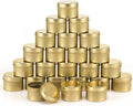 SONVIIBOX 24pcs Gold Candle Tins, 4oz, DIY Candle Making Kit, Storage Jars, Adult, Unisex, Traditional, Christmas