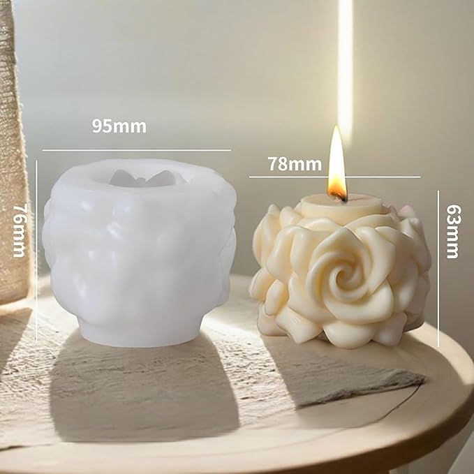 Rose Bouquet Silicone Molds, 3D Rose Resin Candle Molds, Silicone Molds for DIY Handmade Soaps, Clay Craft, Epoxy Resin Crafts, Birthday Gifts, Valentine's Day Gifts & Home Decorations(E)