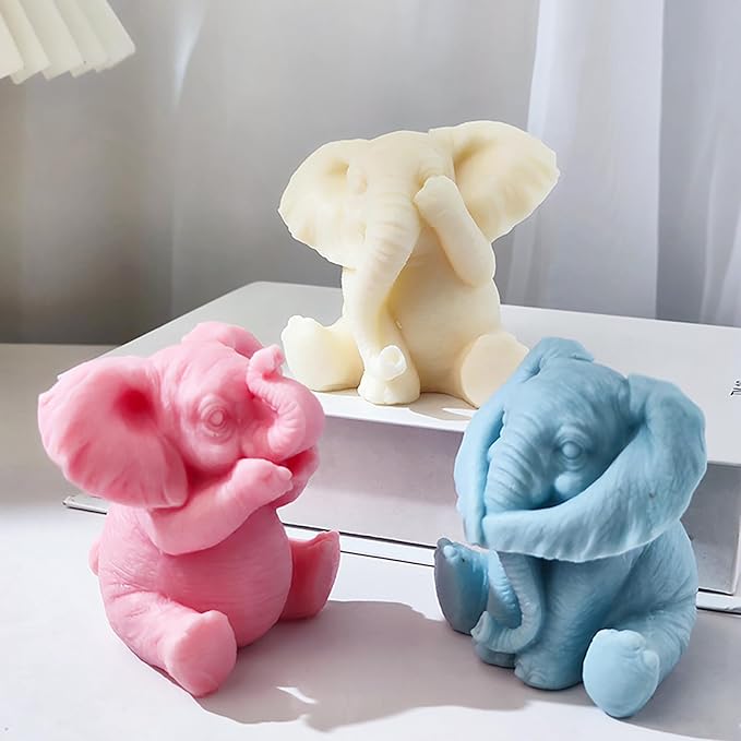 Elephant Animal Resin Casting Mold - 3D Silicone Mold for Candle Making & Home Decor