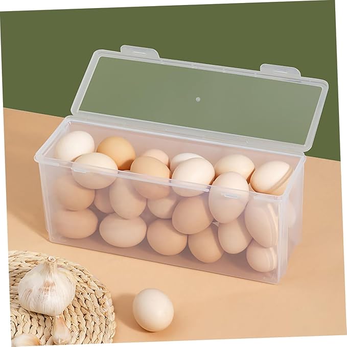 Large Capacity 2800ml Food Storage Container Set of 2, Refrigerator Vegetable Fruit Box with Egg Holder and Bread Keeper for Kitchen Fresh Keeping