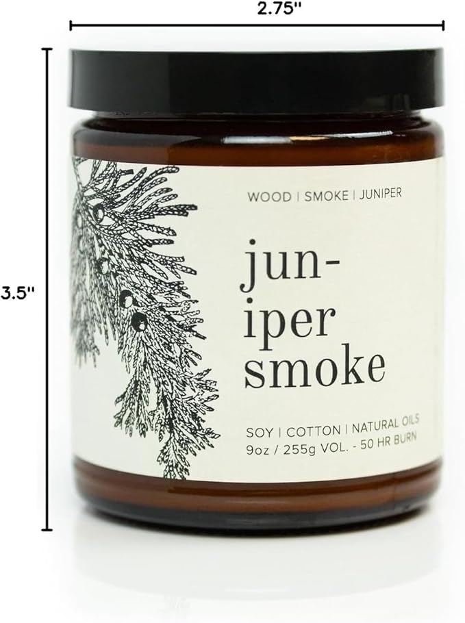 Broken Top Juniper Smoke Pure Soy Candle | 9 oz. | Wood, Smoke & Juniper 50-Hour Burn Time. Natural Cotton Wick, Vegan, No Parabens, No Phthalates