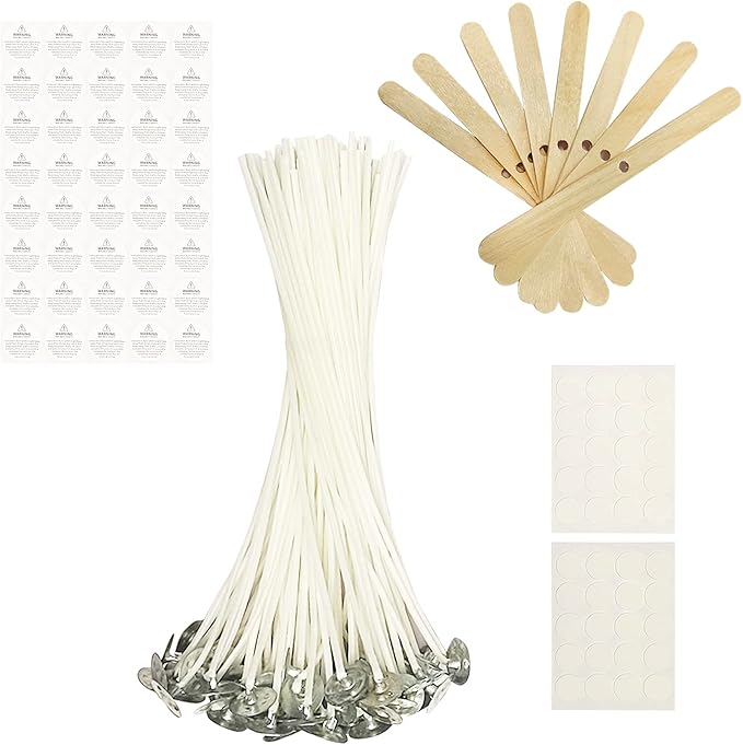 400 Piece Cotton Candle Wick 6" Pre-Waxed for DIY Candle Making