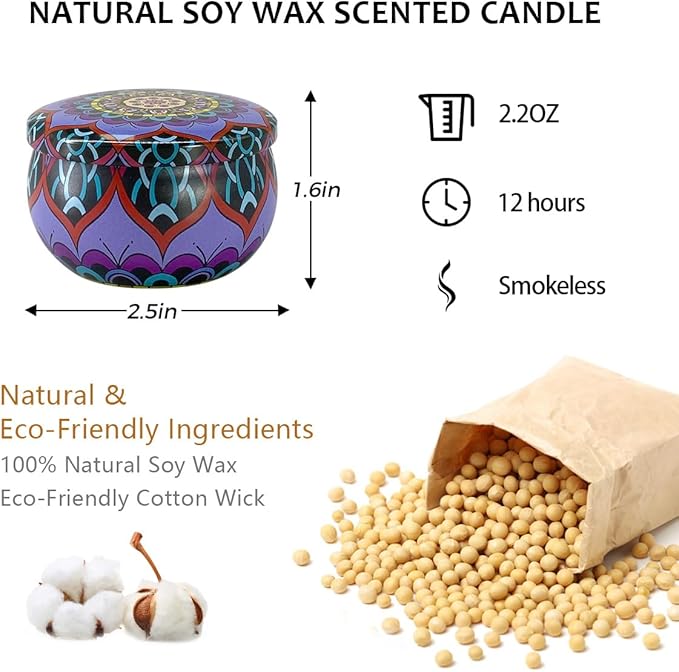 Scented Candles - Long Lasting 2oz Candles in a Pack of 9. Create a Cozy and Relaxing Atmosphere with Our Fragrant Candles That Burn for 120 Hours. Perfect for Any Occasion or as a Gift.