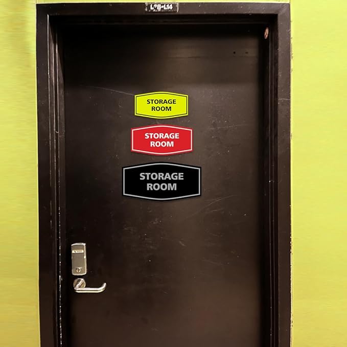 Signs ByLITA Fancy Storage Room Sign (Black Gold) - Large 1 Pack