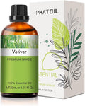 Vetiver Essential Oil, 1.01Fl.Oz (30ML) PHATOIL Pure Essential Oil Singles for Aromatherapy Diffusers, Humidifiers, Great for DIY Candle and Soap Making, Gift for Friend