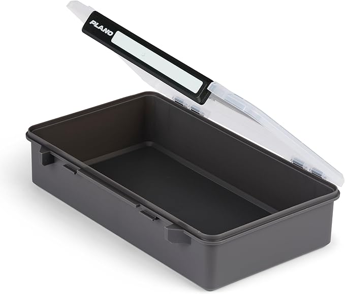 Plano StowAway 3700 Deep Open Stow Tackle Box, with Corrosion-Preventive Rustricor, Single Latch Design, Transparent DuraView Lid, Stackable Storage for Fishing Bait, Lures and Gear