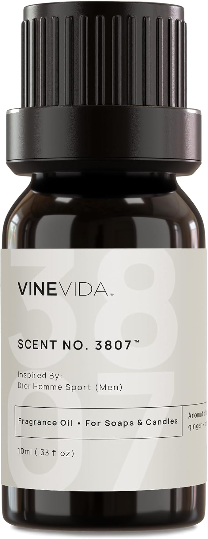 VINEVIDA [0.33 Oz] Scent No. 3807 Inspired by Homme Sport (Men); Fragrance Oil for Candle Making and Soap Making - Premium Candle Scents for Soy Candles