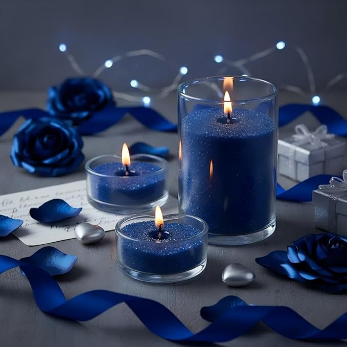 Monivi Scented Candle Sand 1.1lb Blue Pearled Candle Beads Sand Candles with Wicks for Mothers Day Gift 85 Burn Hours Refillable Candle Wax for DIY Candle Making(Scented Mid Summer Night)