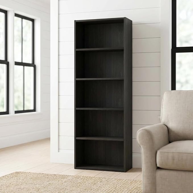 Furnifact Espresso Bookcase with Classic Wooden Design, Sturdy Construction, Single Piece, Ideal for Home or Office Storage