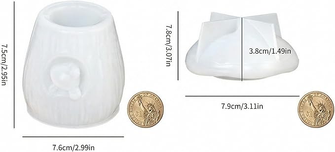 3D Mushroom House Squirrel Silicone Mold, Lidded Candle Holder Storage Jar Mold for DIY Candle, Plaster Ornament, Cute Home Decor & Easter Gift Making