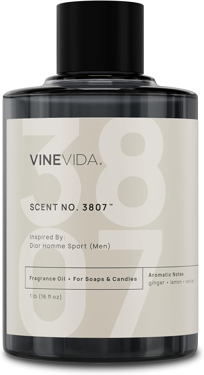 VINEVIDA [16 Oz] Scent No. 3807 Inspired by Homme Sport (Men); Fragrance Oil for Candle Making and Soap Making - Premium Candle Scents for Soy Candles