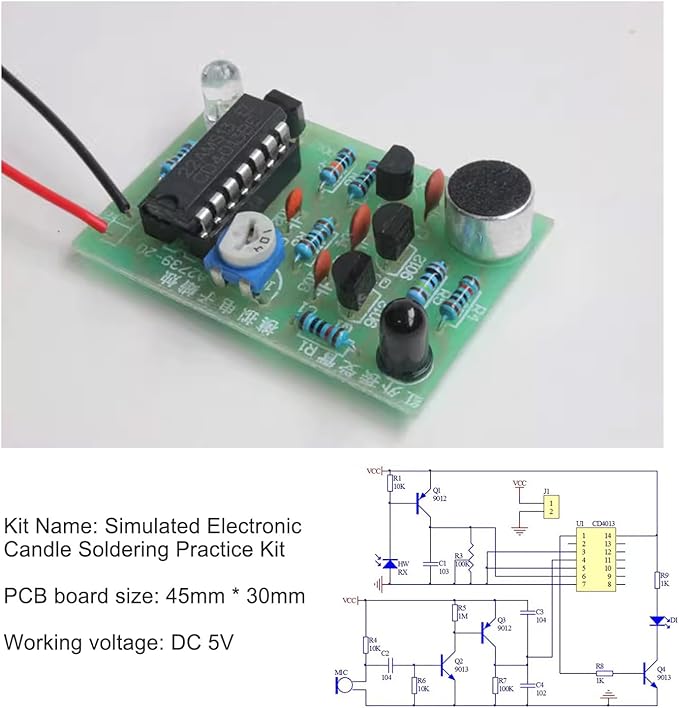 ISolderStore Soldering Practice Kit Electronic Candle Kit Electronics Kit LED DIY Kit Soldering Project for Students Christmas Gift